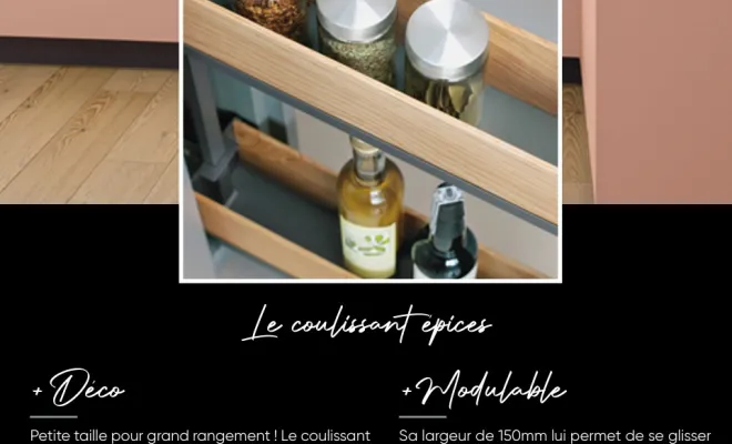 tiroirs à épices avec option coté Bois