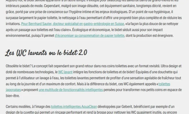 WC lavant aquaclean geberit et bidet, l'évolution.
